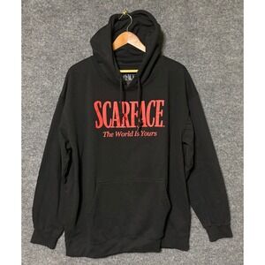 Scarface The World Is Yours‎ Hoodie Black Graphic Sweatshirt Men's Large